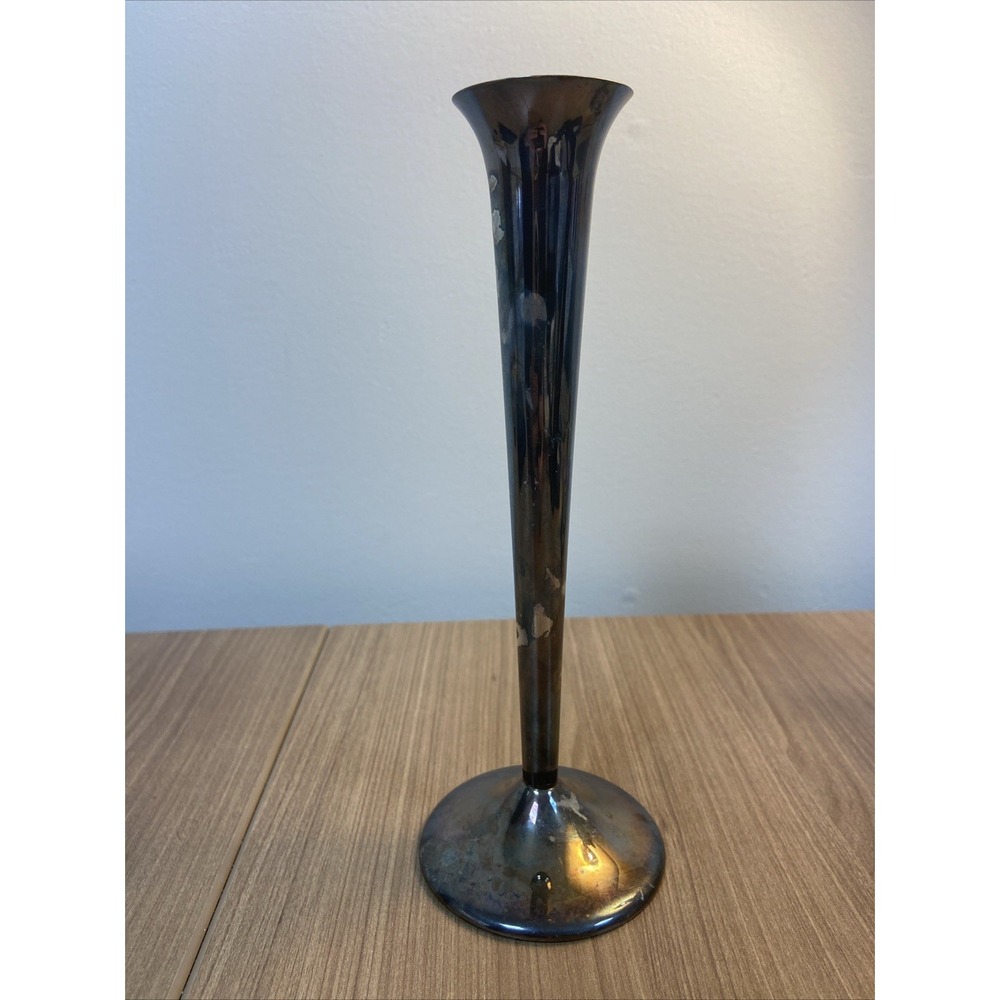 VTG Reed & Barton Iridescent Silver Plate Bud Vase - Picture 4 of 10